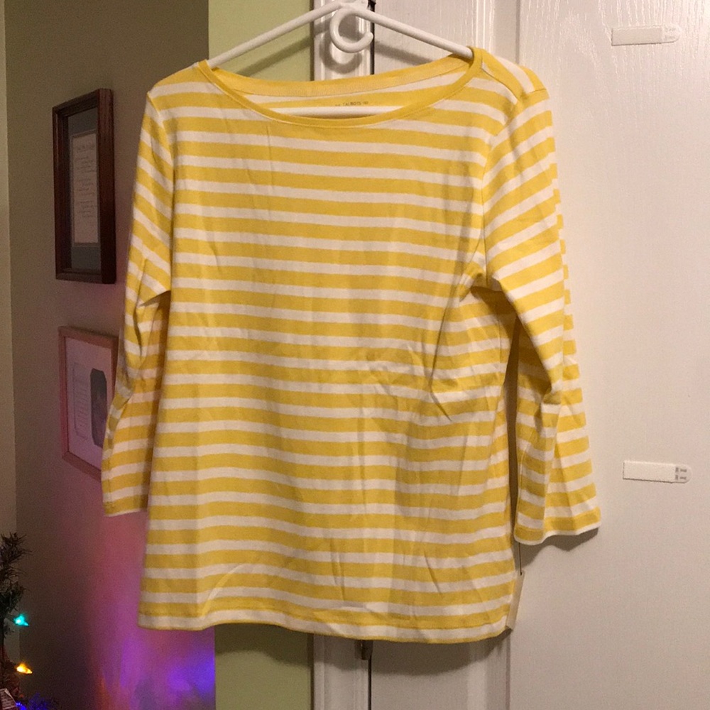 A Talbots yellow stripped shirt